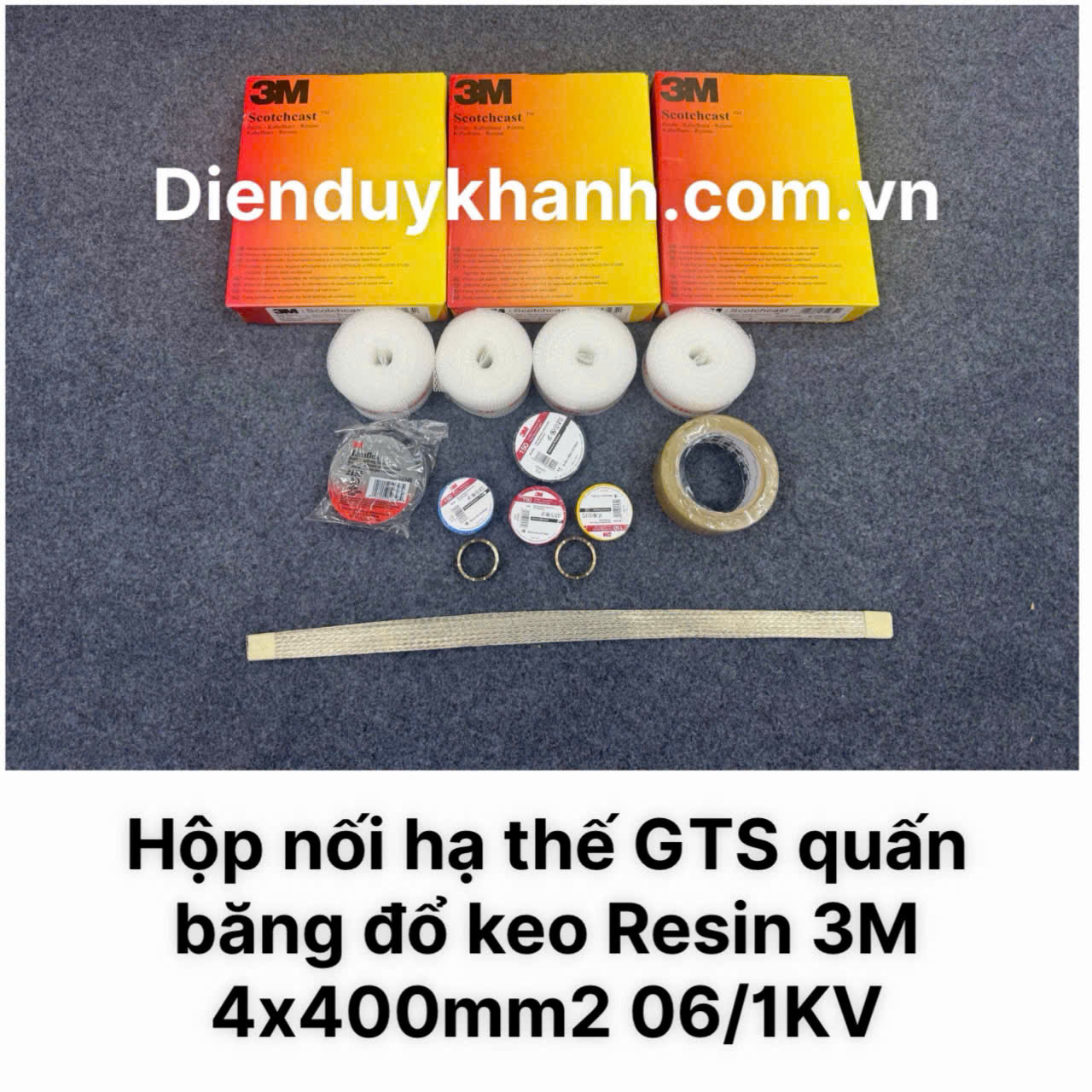 Hộp nối cáp hạ thế 4x400mm2 quấn băng đổ keo Resin 3M chính hãng giá rẻ
